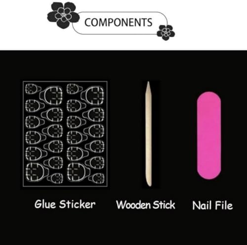 Short Square French Tip Press On Nails - Glossy Pink 24Pcs Set