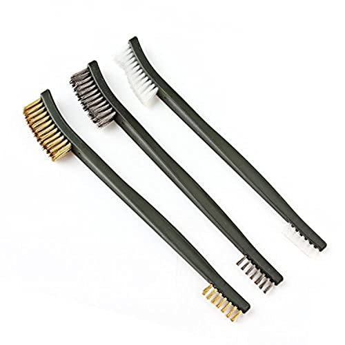 Mini Wire Brush Set - 3 Pack for Cleaning Paint, Rust & Dirt