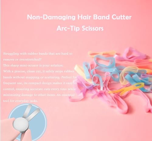 Colorful Elastic Hair Bands Set with Safe Rubber Band Cutter Scissors