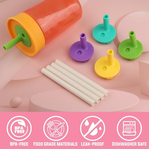 Blue Replacement Bite Valve & Straw Set for Owala Kids 12oz/15oz Bottles