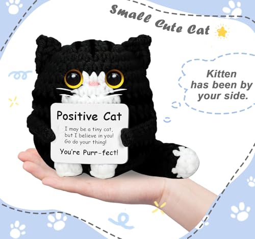 Handmade Emotional Support Crochet Cat Doll - Positive Gift for Cat Lovers