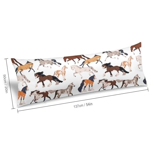 Cartoon Horse Body Pillow Cover 20x54 - Cozy Decorative Case