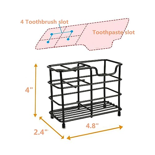 Wbbog Stainless Steel Toothbrush Holder - Small 5-Slot Bathroom Organizer