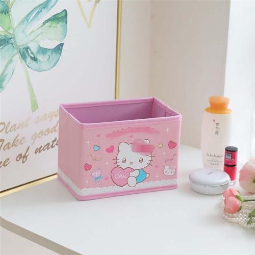 Kawaii Cartoon Collapsible Storage Bin - Makeup Organizer for Kids & Teens