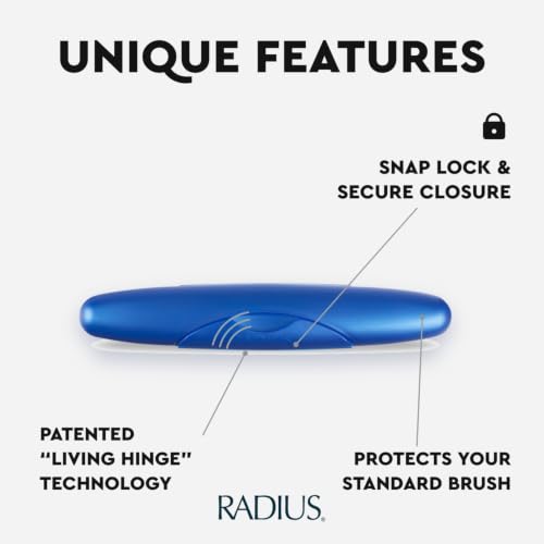 RADIUS Portable Toothbrush Travel Case - BPA-Free Light Blue