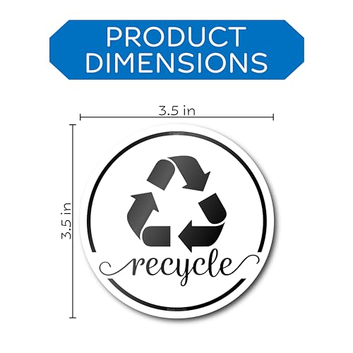Premium Recycle Stickers for Trash Bins - 3.5" Laminated Labels