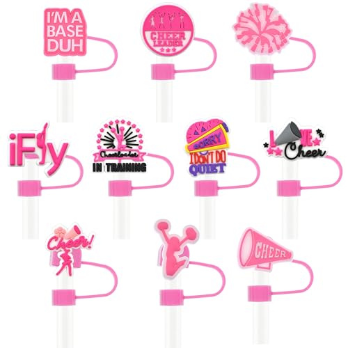 10-Pack Cheerleading Straw Covers for 30 & 40 Oz Tumblers