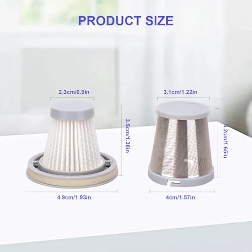 Vacuum Filter Replacement for Fanttik Slim V8, V10 - 5 Washable HEPA + 1 Pre-Filter