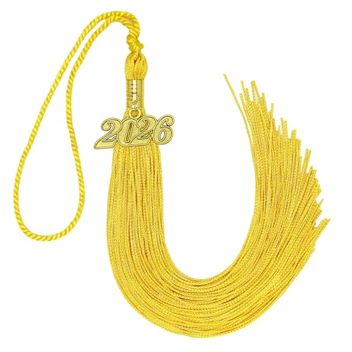 2026 Gold Graduation Tassel with Date Charm - 9.4 Inches