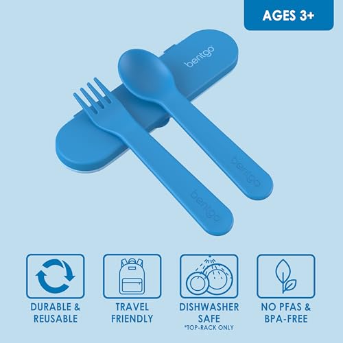 Bentgo Kids Reusable Utensil Set with Travel Case - Blue