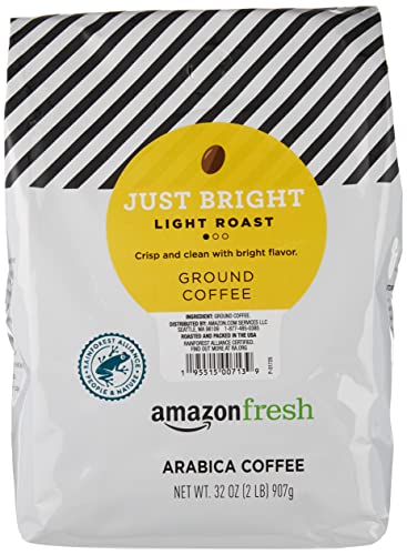 Amazon Fresh Just Bright Ground Coffee, Light Roast, 32 Ounce Bag