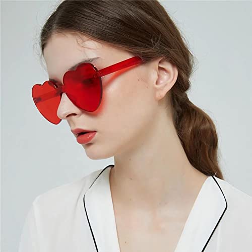WLBON Valentine's Day Heart Headband and Red Heart Sunglasses Set