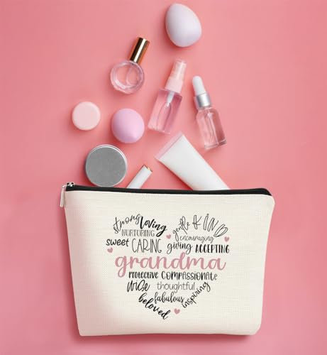 BARPERY Grandma Makeup Bag Positive Affirmations Gift for Mother's Day
