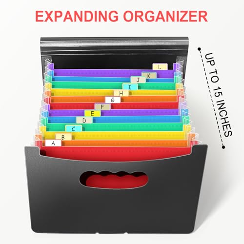 Vowcarol Greeting Card Organizer - Expandable Storage Box with 13 Pockets