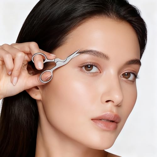 YAMHOHO Stainless Steel Eyebrow Shaping Scissors and Grooming Brush
