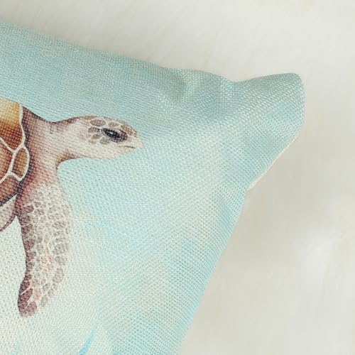 Coastal Ocean Animal Throw Pillow Covers, Set of 4, 18x18"