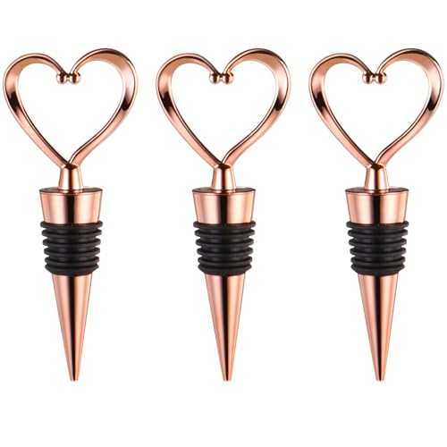 Heart Shape Wine Stoppers - 3 Pack Reusable Bottle Covers