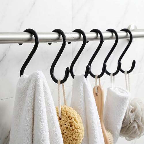 Heavy Duty Vinyl Coated S Hooks 10 Pack - Non Slip for Hanging Plants, Tools, & More