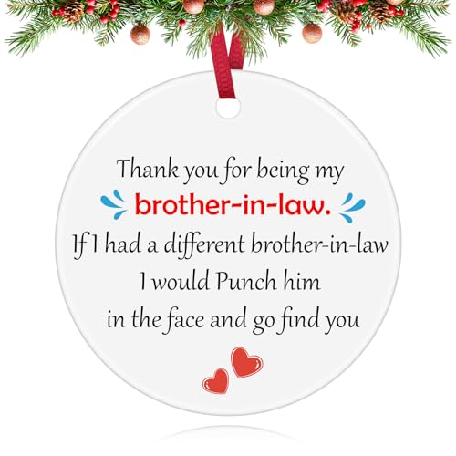 Ceramic Christmas Ornament for Brother-in-Law - Thank You Gift