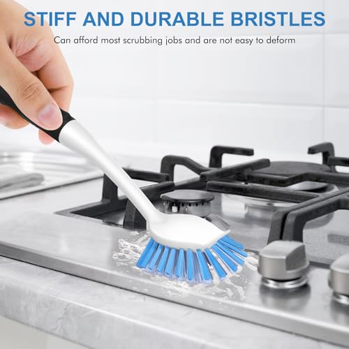 SetSail Dish Brush Set - 2 Pack with Built-In Scraper & Non-Slip Handle