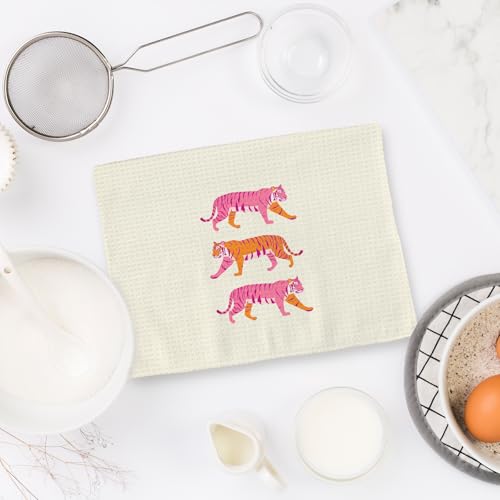 Pink Tiger Decor Hand Towels - Trendy Preppy Kitchen Towels (Color-2, 16x24 Inch)