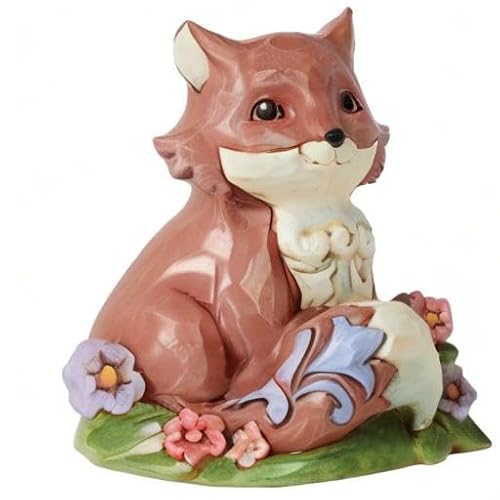Enesco Jim Shore Heartwood Creek Fox in Flowers Miniature Figurine, 3.75 Inch, Multicolor