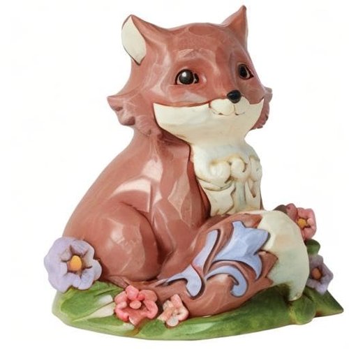 Enesco Jim Shore Heartwood Creek Fox in Flowers Miniature Figurine, 3.75 Inch, Multicolor
