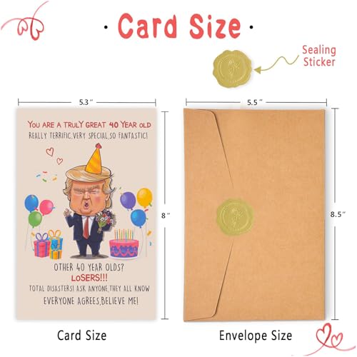 Hilarious 40th Birthday Card for Men & Women - Witty Humor