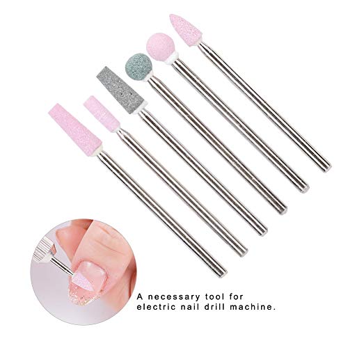 Hurrise 6-Piece Stainless Steel Nail Drill Bits Set for Manicure