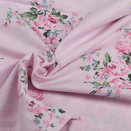 2 Pack Pink Floral Pillowcases - 100% Cotton, 600 Thread Count, 20x30 in