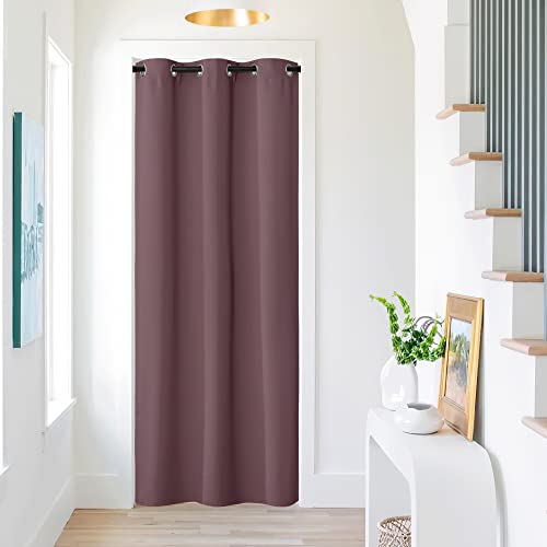 NICETOWN Thermal Blackout Door Curtain, 42" x 80", Dry Rose, 1 Panel