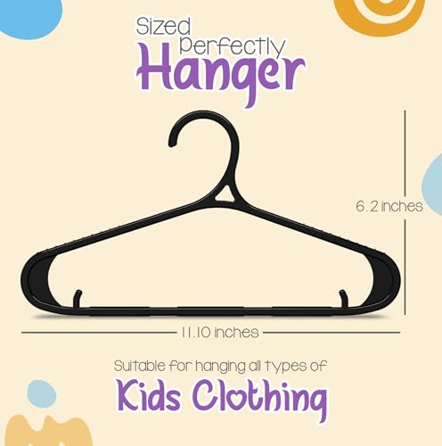 Utopia Home 11-Inch Non-Slip Baby Hangers – Black, 60 Pack