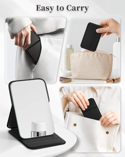 VPU Foldable Portable Makeup Mirror - Slim Handheld Travel Mirror