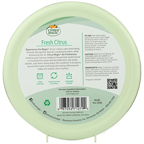 Citrus Magic Solid Air Freshener - Fresh Citrus Scent, 8 oz