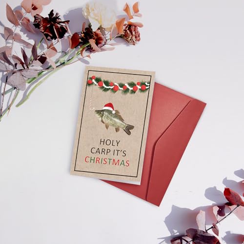 Funny Fish Christmas Card for Fish Lovers - Holiday Card with Holy Carp Variation