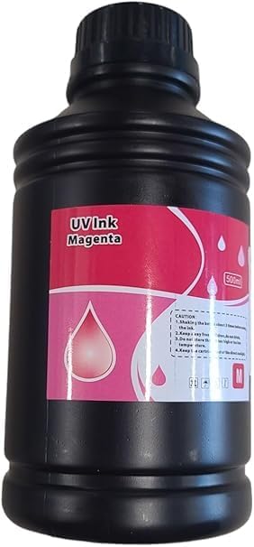 Optimized Rigid+ UV Printer Ink - 500ml Magenta - Compatible with XP600, TX800, i3200, DX5, DX7