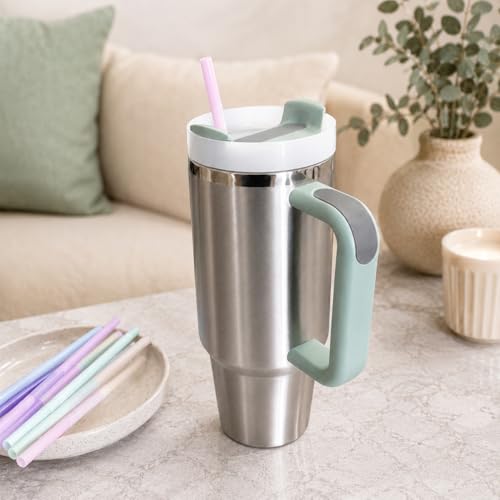 Disposable Bendy Drinking Straws - 100 Pack, 10.24" Long, Colorful & Flexible