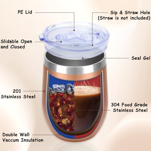 12oz Rose Gold Wine Tumbler with Lid - Birthday, Graduation, Gift for Women & Men - Variation of Might Be