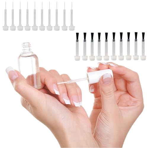 Peenbbop Disposable Nail Polish Brushes 20 Pcs - Replacement Dip Powder & Liquid Polish Applicators