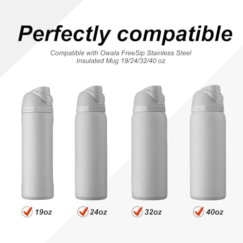 4pcs Bottle Seal Ring & Replacement Stopper for Owala FreeSip 24oz 32oz, BPA-Free Silicone O Ring Water Bottle Top Lid Replacement Parts for Owala 19oz 24oz 32oz 40oz, Gasket Plug Accessories