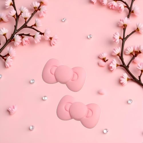 Pink Bow Hair Clips 2-Piece Set Cute Kawaii Barrettes for Women and Girls