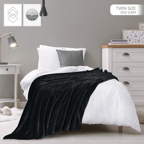 Utopia Bedding Black Twin Fleece Blanket (60x80 Inches) - Ultra Soft