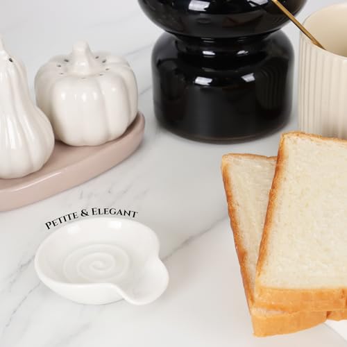 White Ceramic Coffee Spoon Rest - Elegant Coffee Bar Holder