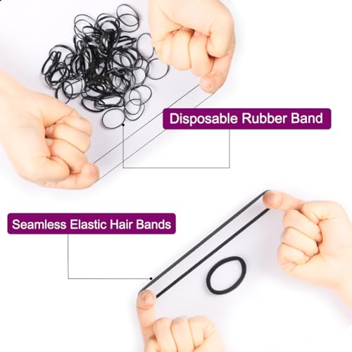 SIKCOSKI 24-Inch Hair Nets Bun Kit with Pins and Hair Ties - Black