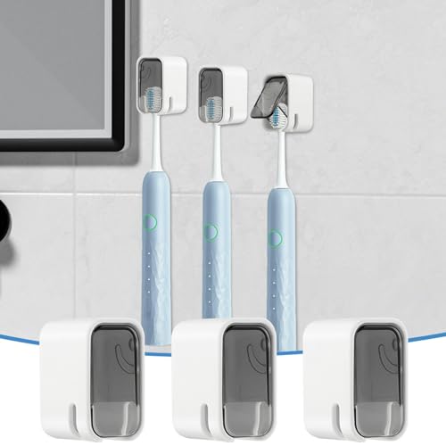 3-Pack Wall-Mounted Toothbrush Holders - No Drill Bathroom Organizer