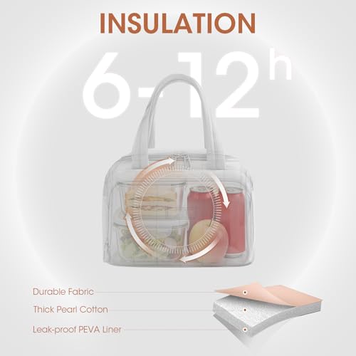 SODEER 7L Insulated Lunch Bag for Women - Leakproof Pink Cooler Tote