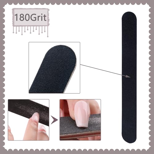 Professional Nail Files 20 Pack 100/180 Grit Emery Boards for Acrylic