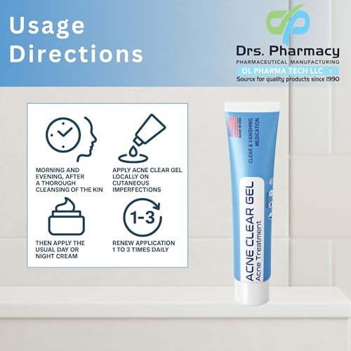 Drs. Pharmacy Acne Clear Gel with 0.5% Salicylic Acid, 1 oz