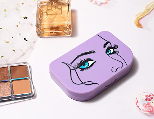 Travel Eyelash Organizer with Mirror - Purple Eyelash Case