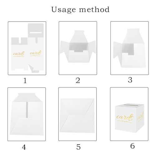 White and Silver Card Box - 7.8-Inch Foldable Gift Card Holder for Events